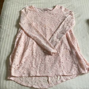 Pink long sleeve Lace Dress